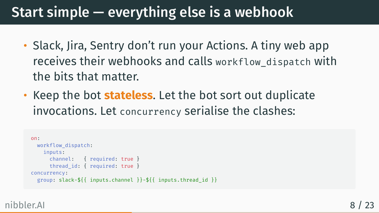 Start simple: everything else is a webhook