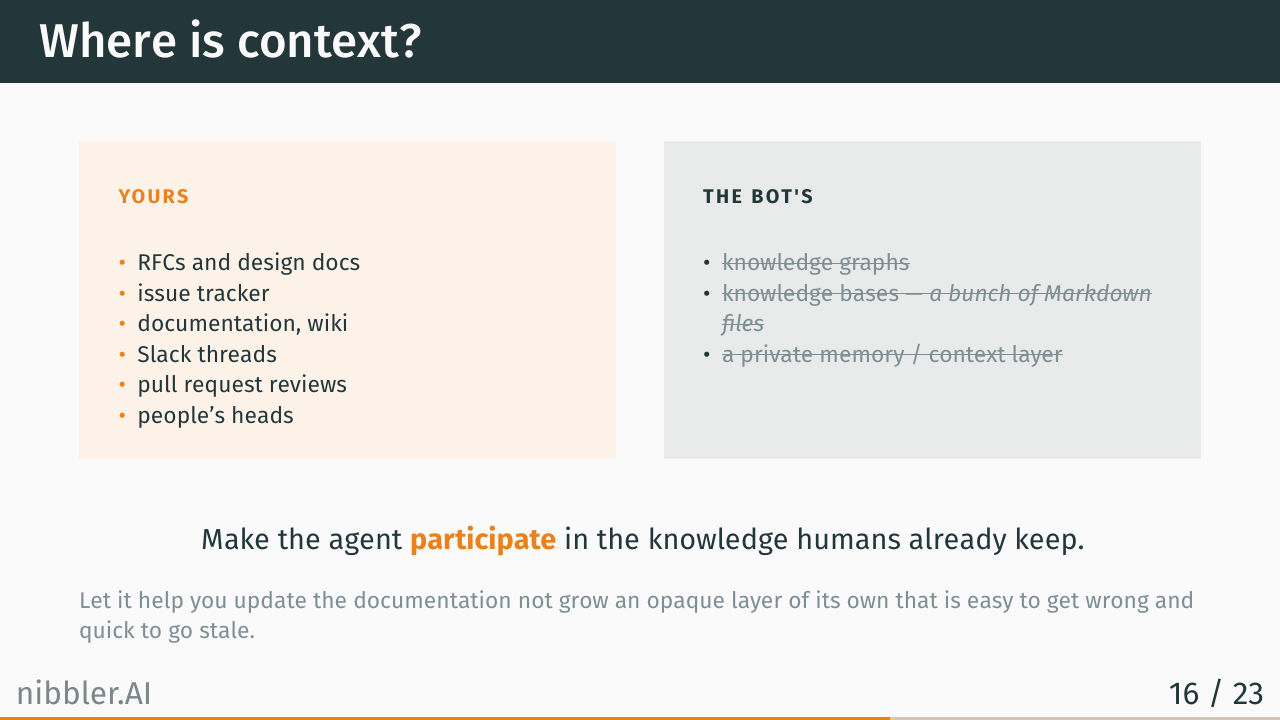 Where is context? Yours vs the bot's
