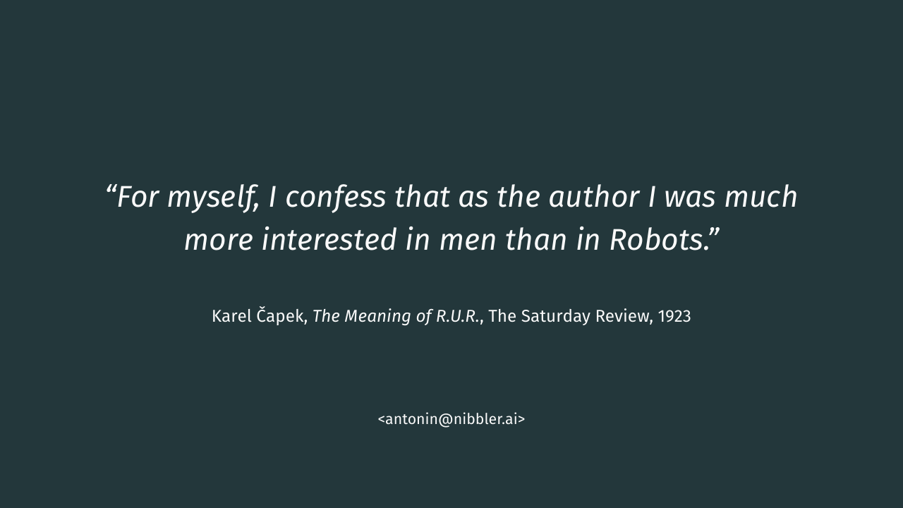 Closing quote by Karel Čapek